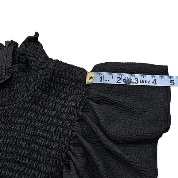 Baum und Pferdgarten Blouse Women's Size Large Black Tiered Ruffled Crop Sleeves - Picture 15 of 15